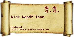 Nick Napóleon névjegykártya